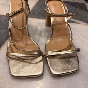 H&M Metallic Gold Women's Strappy Slippers
